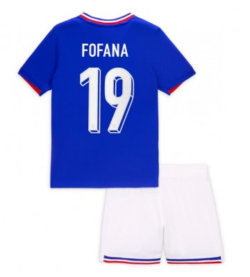 Frankrig Youssouf Fofana #19 Hjemmebanesæt Børn EM 2024 Kort ærmer (+ korte bukser)